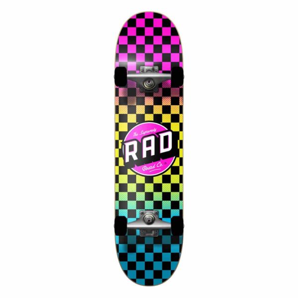 RAD Checkers Skateboard Neon Fade 7-75